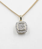 10K Gold Diamond Cluster Pendent 0.40ct