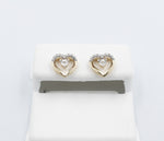10K Gold Heart Diamond Earrings