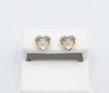 10K Gold Heart Diamond Earrings