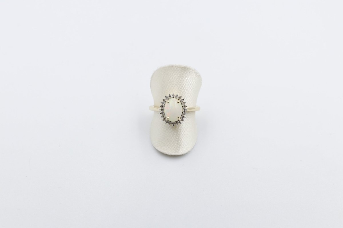 10K Gold Opal & Diamond Set ring