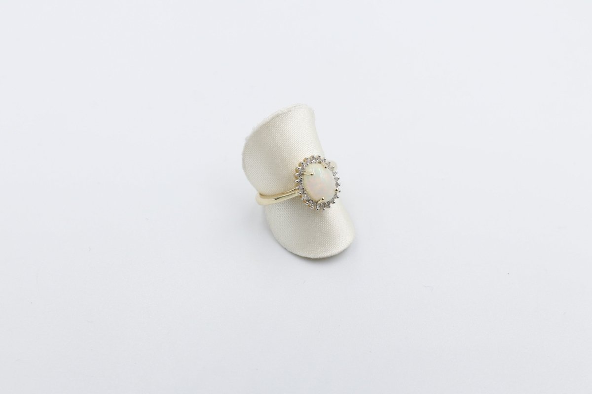 10K Gold Opal & Diamond Set ring