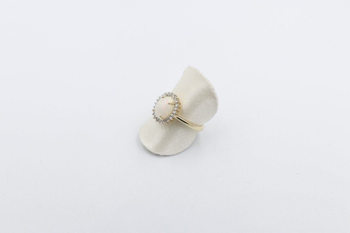 10K Gold Opal & Diamond Set ring