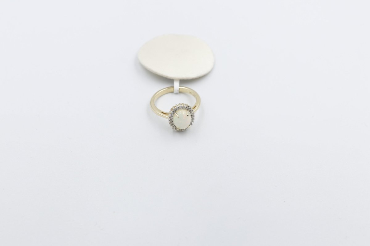 10K Gold Opal & Diamond Set ring