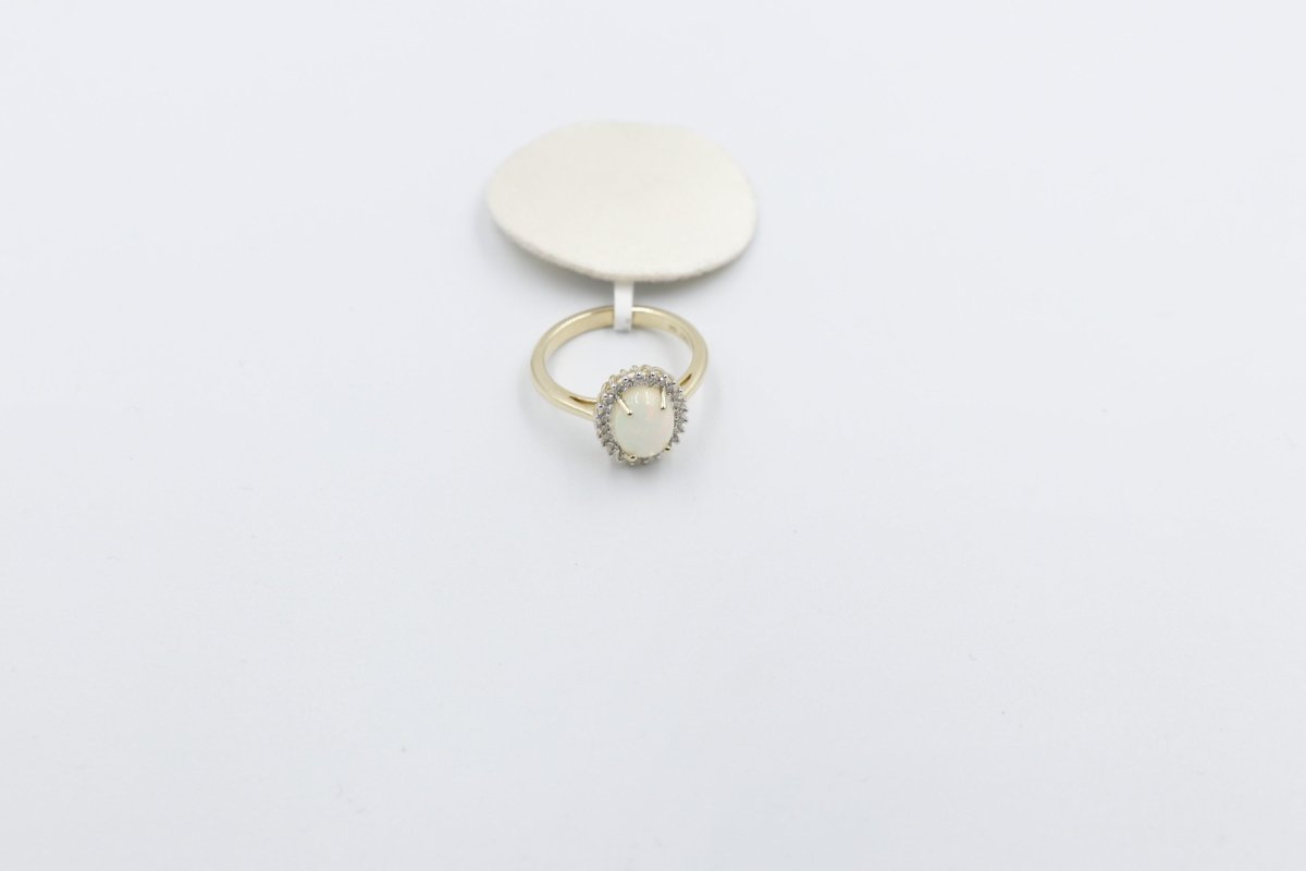 10K Gold Opal & Diamond Set ring