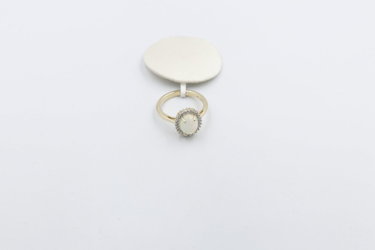 10K Gold Opal & Diamond Set ring