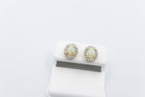 10K Gold Setting with Australian Full  Opal Earrings