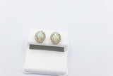 10K Gold Setting with Australian Full  Opal Earrings