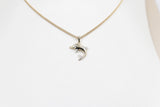 10K Gold Diamond Set Dolphin Pendent