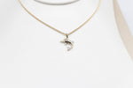 10K Gold Diamond Set Dolphin Pendent