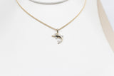 10K Gold Diamond Set Dolphin Pendent
