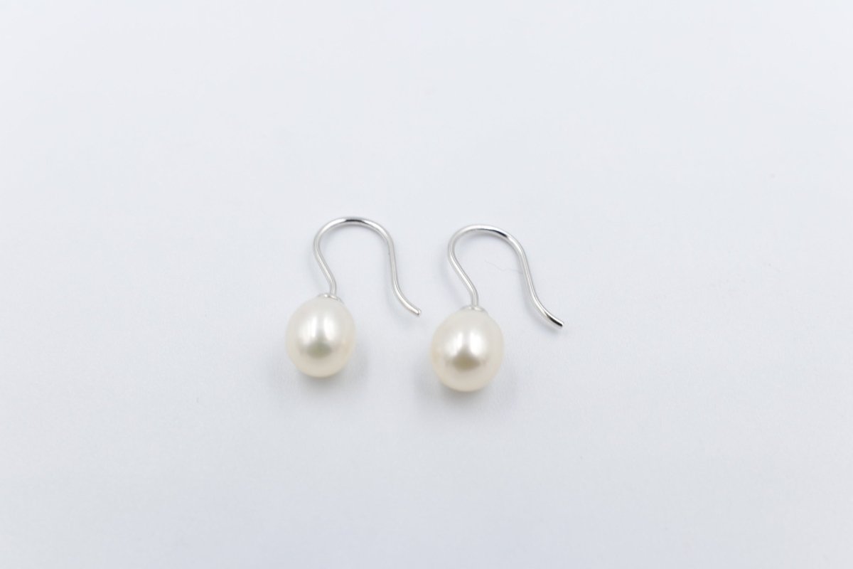 Stg Silver Fresh Water Pearl Drops