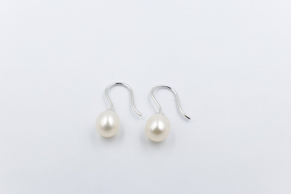 Stg Silver Fresh Water Pearl Drops