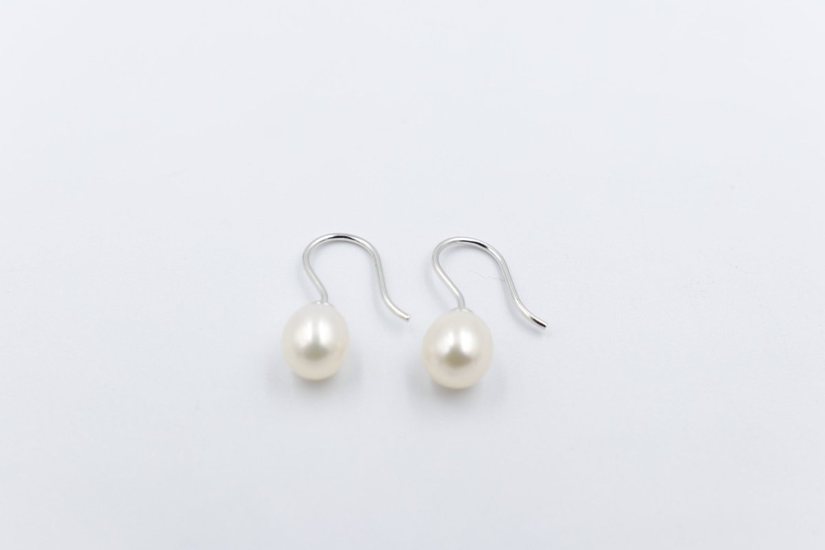 Stg Silver Fresh Water Pearl Drops