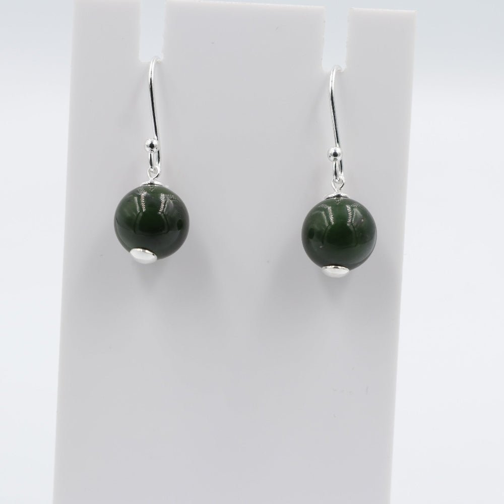 Stg  Silver Greenstone Drop Earrings SYE1905