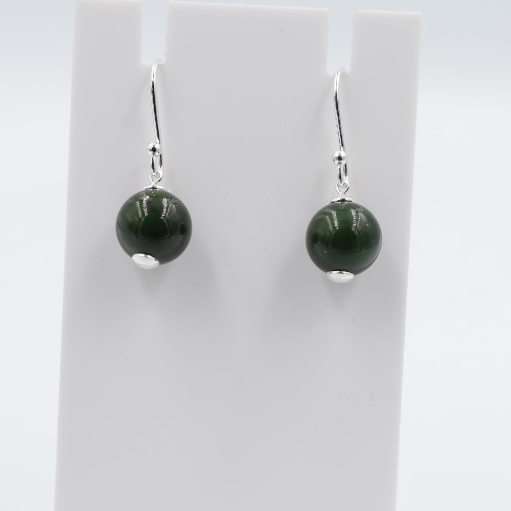 Stg  Silver Greenstone Drop Earrings SYE1905