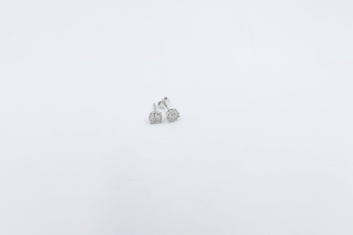 9ct Gold Diamond Cluster Earrings TDW0.50ct