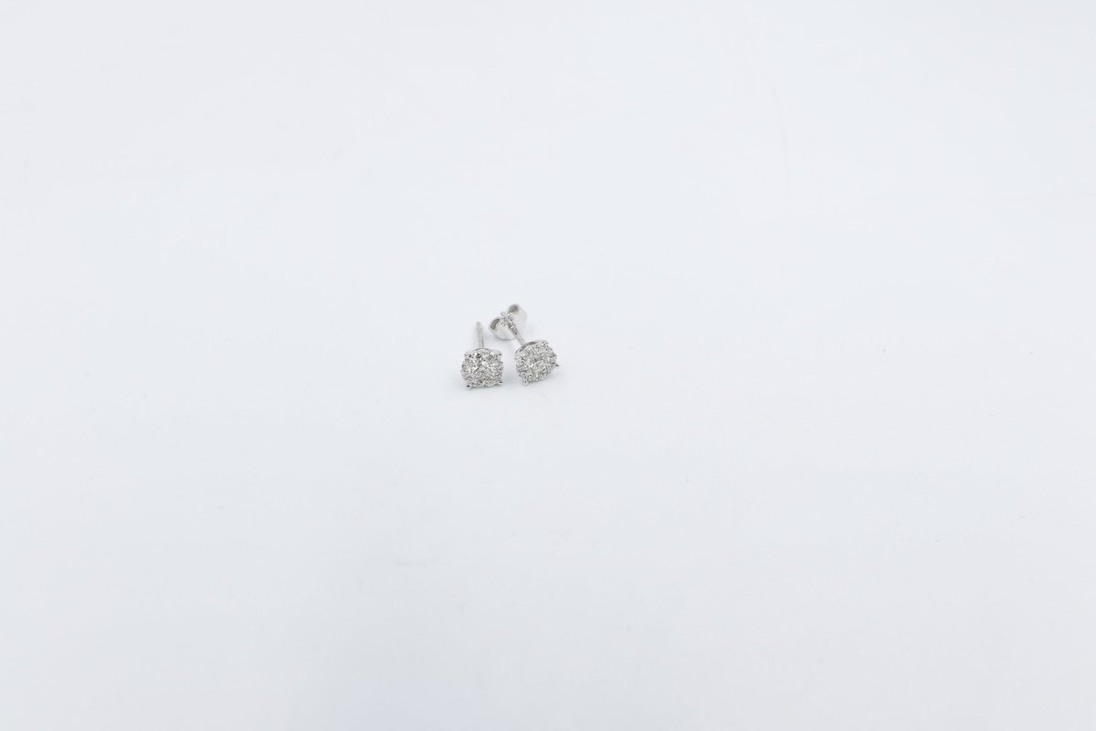 9ct Gold Diamond Cluster Earrings TDW0.50ct