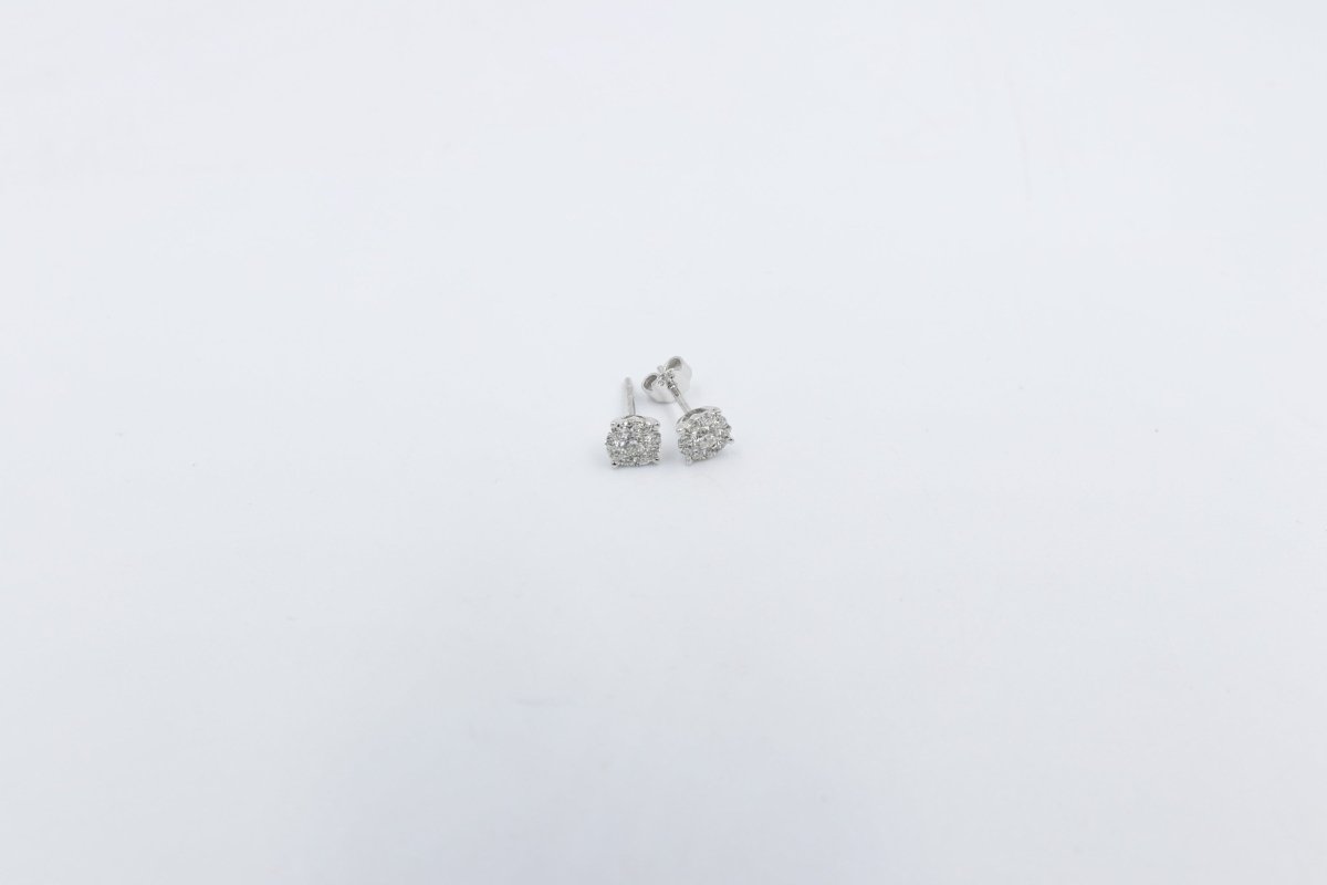 9ct Gold Diamond Cluster Earrings TDW0.50ct