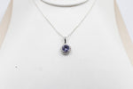 9ct White Gold Gold Diamond and Tanzanite Pendent