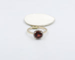 9ct Gold Garnet and Diamond Halo Ring 5R0021