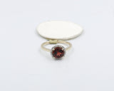 9ct Gold Garnet and Diamond Halo Ring 5R0021