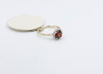 9ct Gold Garnet and Diamond Halo Ring 5R0021