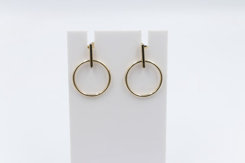9ct Gold Circle Drop Earrings 5ER0379