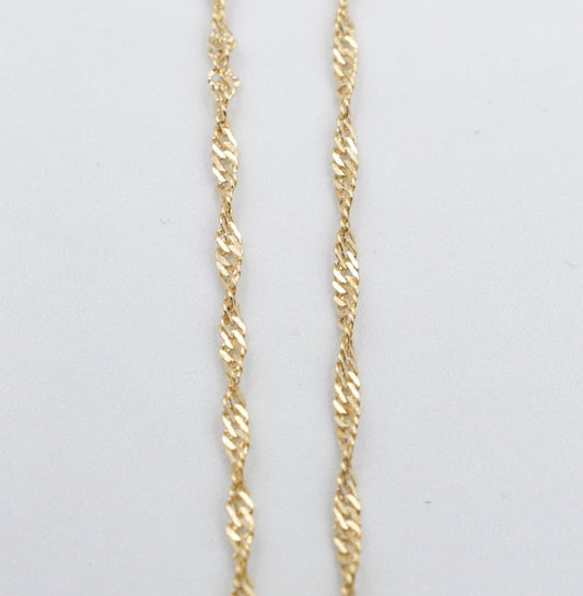 9ct Gold Singapore Twist Chain SNG30 50cm