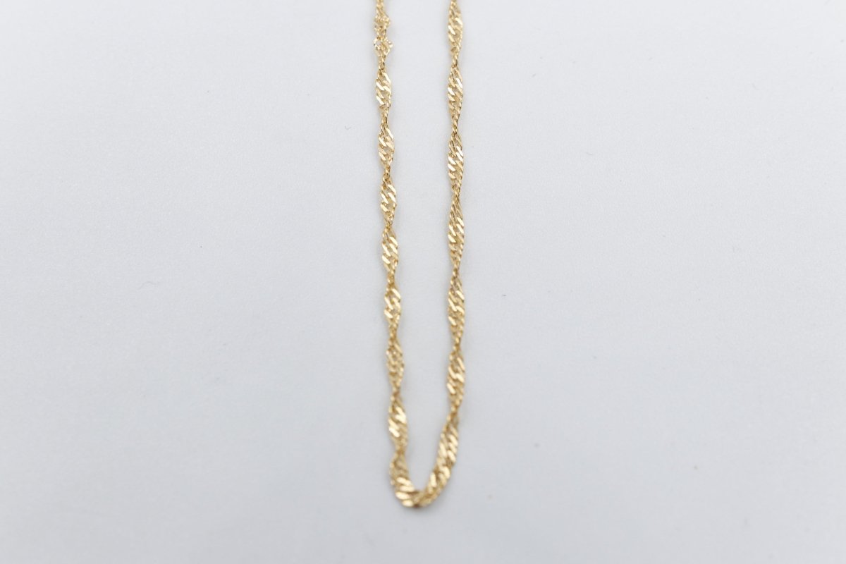 9ct Gold Singapore Twist Chain SNG30 50cm