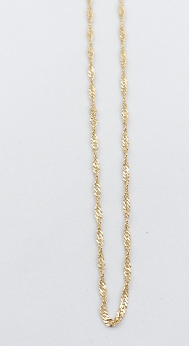 9ct Gold Singapore Twist Chain SNG30 50cm