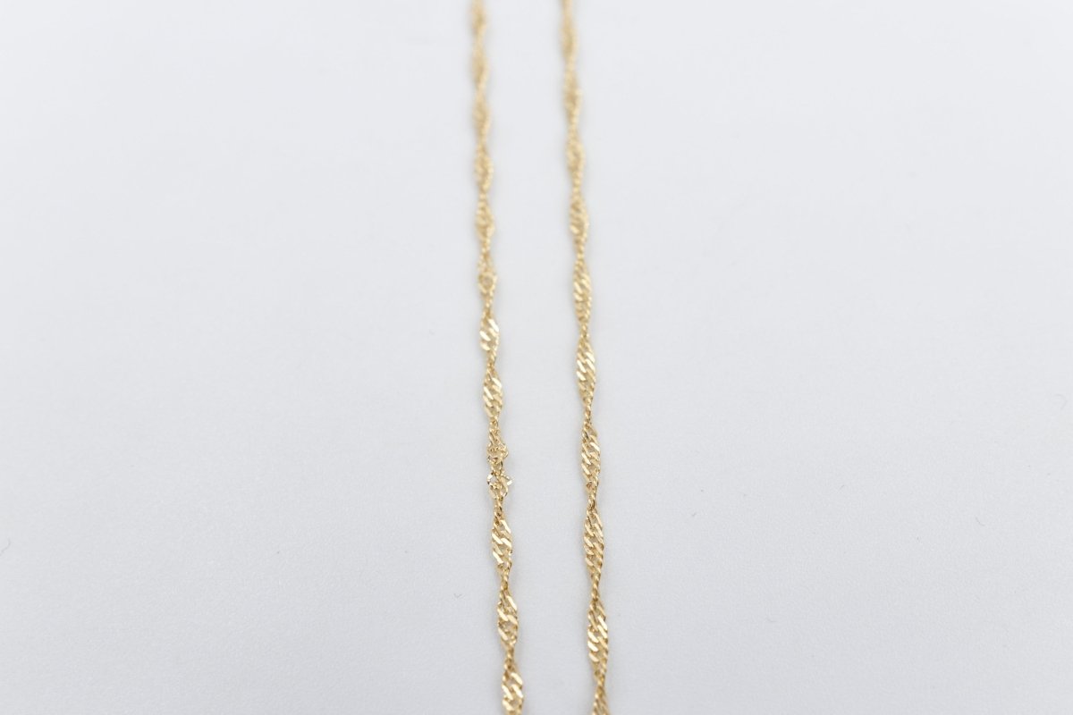9ct Gold Singapore Twist Chain SNG30 50cm