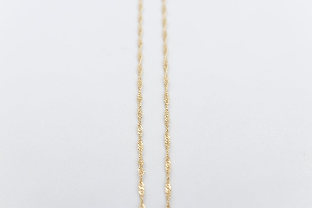 9ct Gold Singapore Twist Chain SNG30 50cm