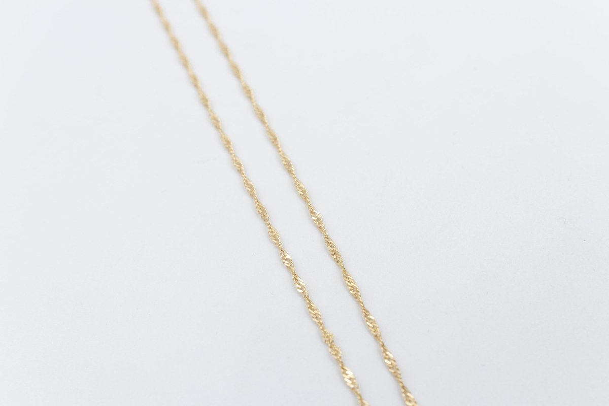 9ct Gold Singapore Twist Chain SNG30 50cm