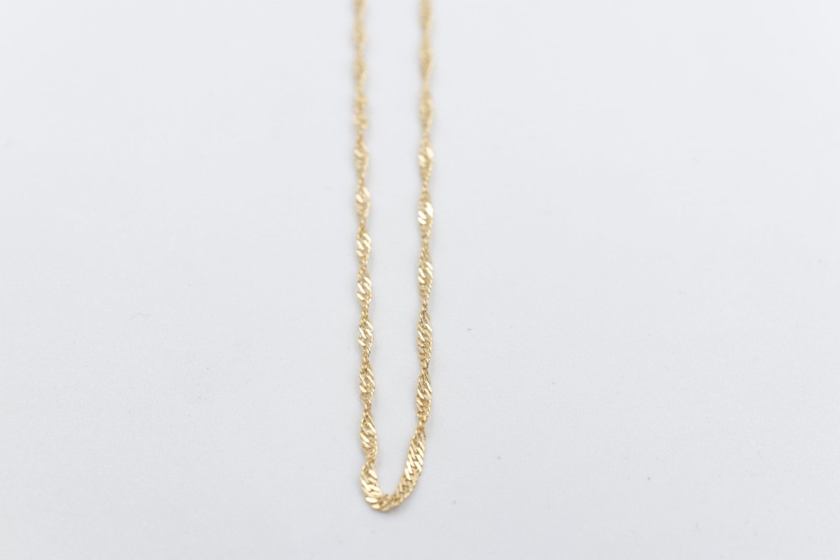 9ct Gold Singapore Twist Chain SNG30 50cm