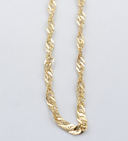 9ct Gold Singapore Twist Chain SNG40 55cm