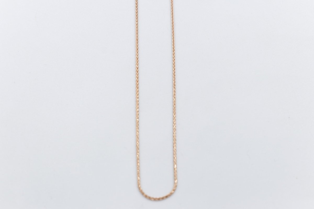9ct Rose Gold Italian Wheatsheaf Chain 45cms