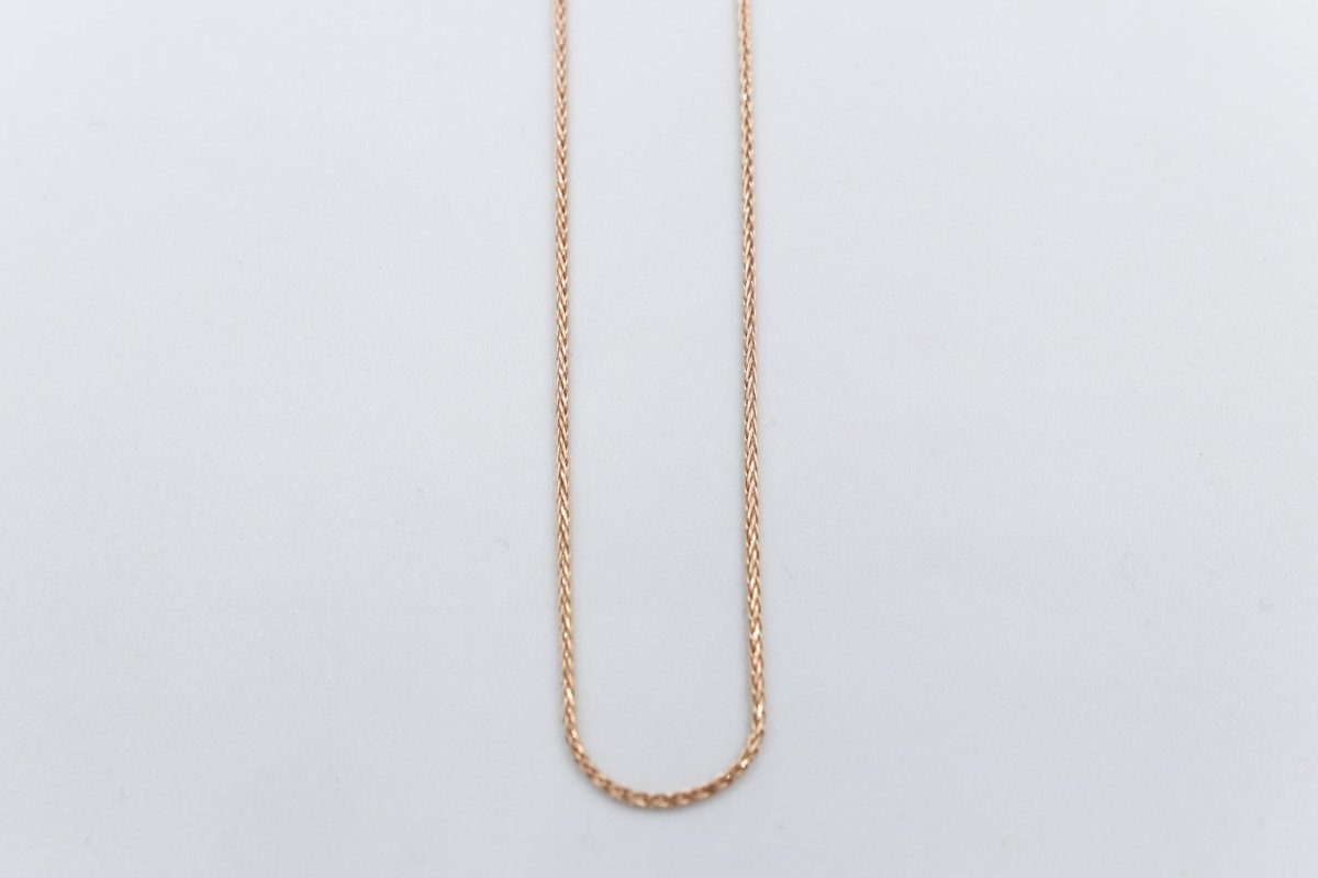 9ct Rose Gold Italian Wheatsheaf Chain 45cms
