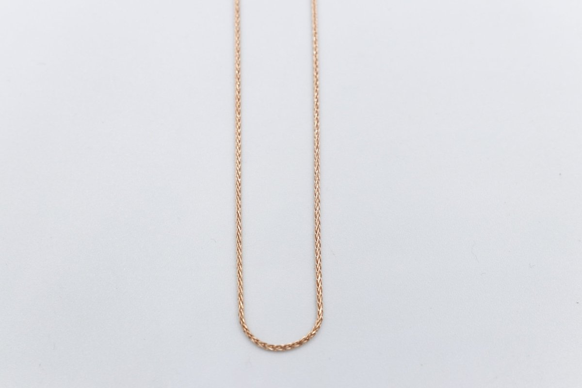 9ct Rose Gold Italian Wheatsheaf Chain 45cms