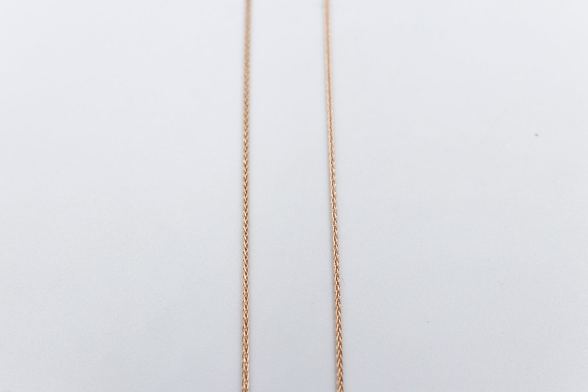 9ct Rose Gold Italian Wheatsheaf Chain 45cms