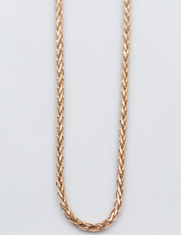 9ct Rose Gold Italian Wheatsheaf Chain 50cms