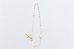 9ct Gold Oval Madonna and Cross Bracelet HKF830/107