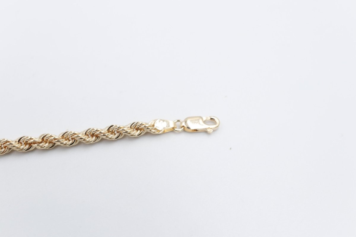 9ct Gold Italian Rope Bracelet 19cm 80HVC91/4 19cm