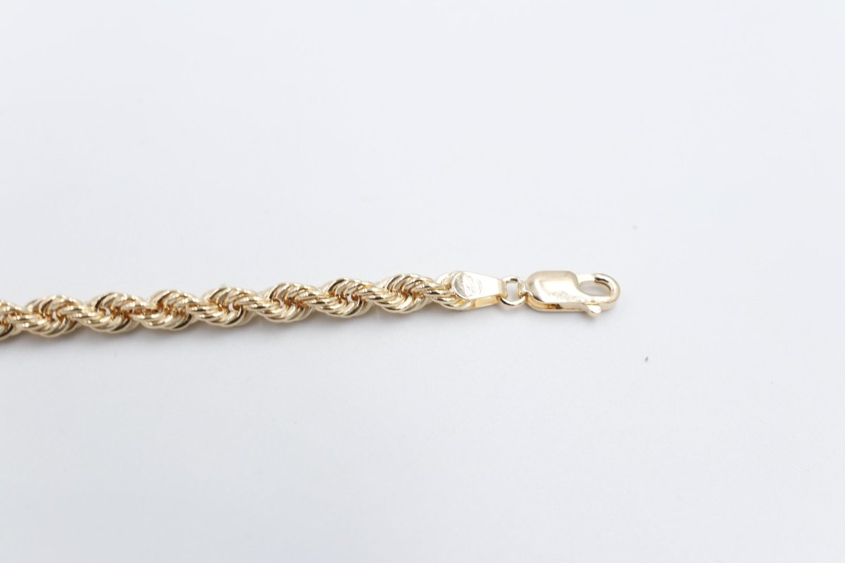 9ct Gold Italian Rope Bracelet 19cm 80HVC91/4 19cm