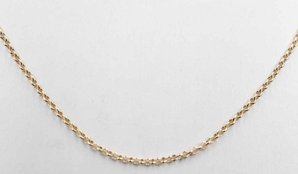 9ct Gold Hollow Round Belcher Chain 45cm