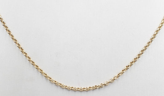 9ct Gold Hollow Round Belcher Chain 45cm