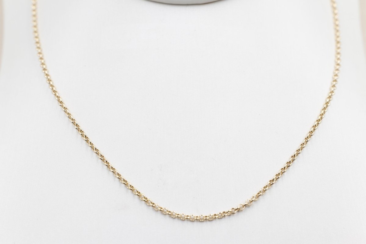 9ct Gold Hollow Round Belcher Chain 45cm