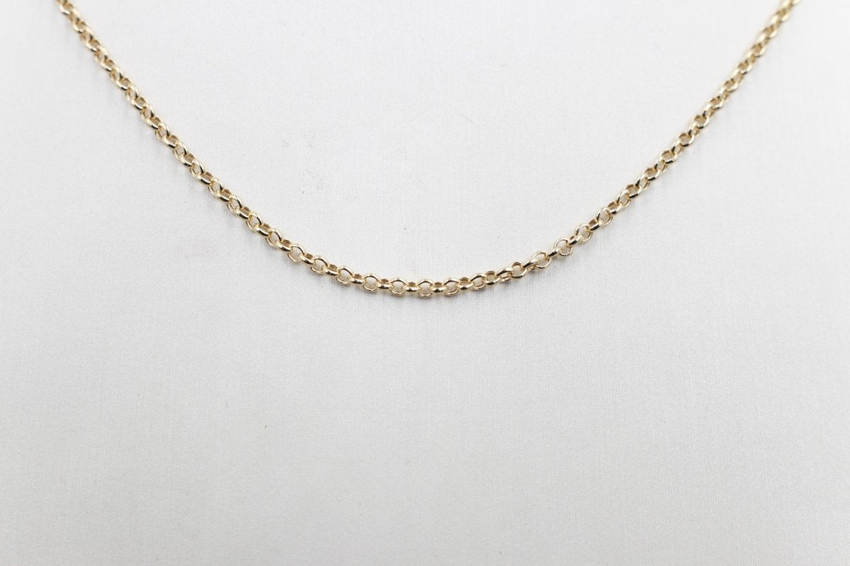 9ct Gold Hollow Round Belcher Chain 45cm