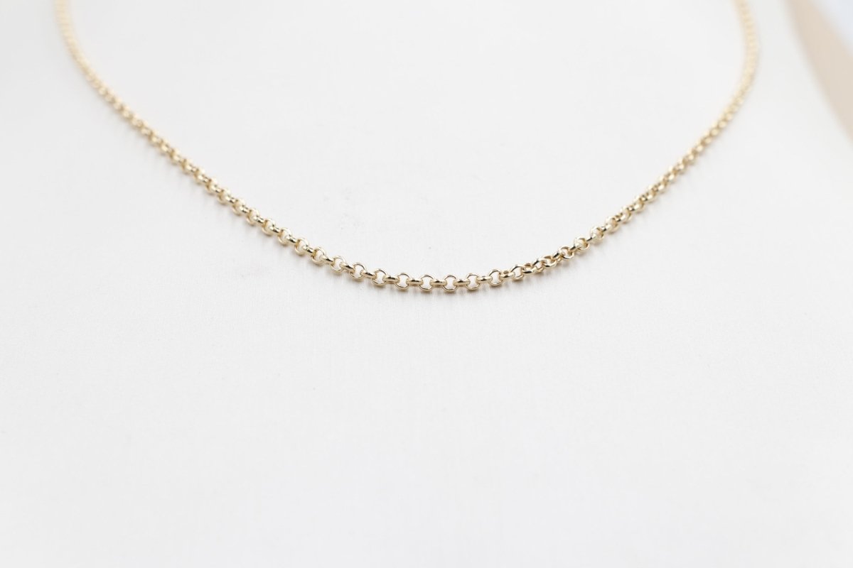 9ct Gold Hollow Round Belcher Chain 45cm