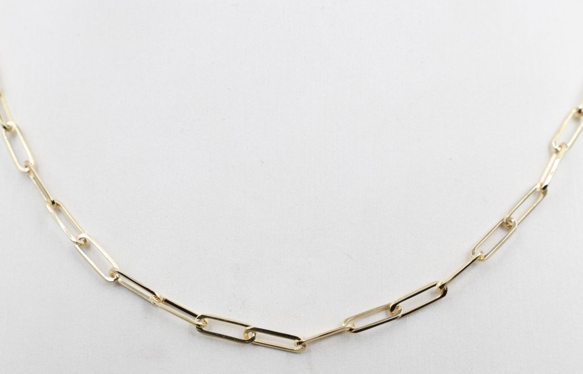 9ct Gold Paperclip Chain 45cm