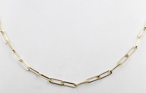 9ct Gold Paperclip Chain 45cm